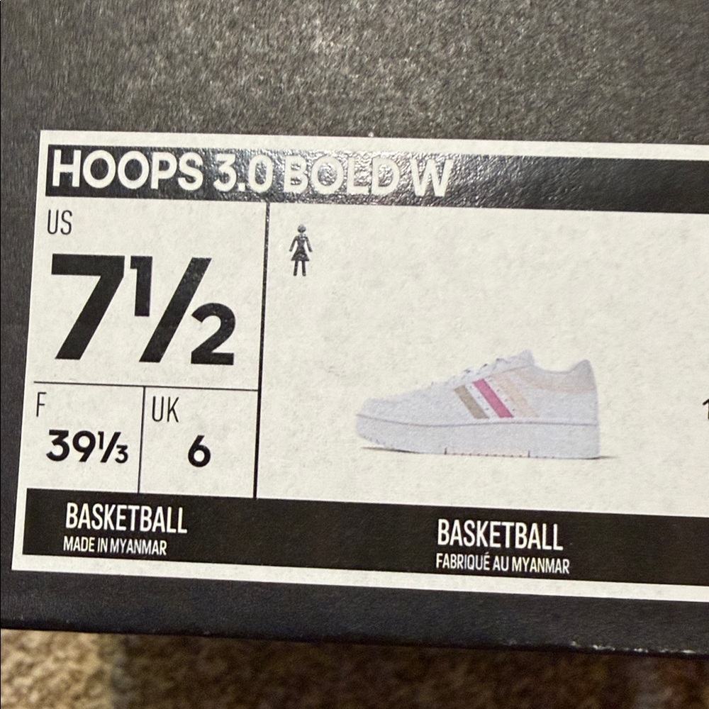 Adidas Hoops 3.0 Bold Sneakers - Women’s Size 7.5 - NIB - Picture 2 of 4